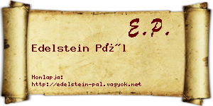 Edelstein Pál névjegykártya